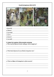 English Worksheet: David Livingstone (pages 4-6)