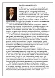 English Worksheet: David Livingstone (Pages 1-3)