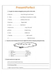 English Worksheet: EXERCISES-PRESENT PERFECT