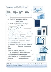 English Worksheet: At the airport -useful language