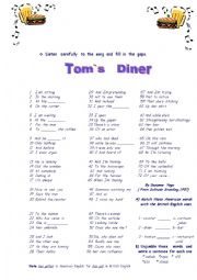 English Worksheet: Toms Diner