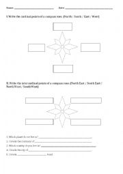 English Worksheet: Compass Rose