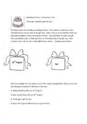 English Worksheet: I have got a birthday gift for you!