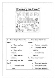 English Worksheet: How many are there?