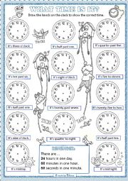 English Worksheet: Whats the time?