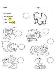 English Worksheet: Wild animals