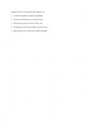 English Worksheet: past tense