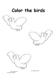 English Worksheet: color the bird