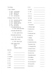 English Worksheet: Time Telling