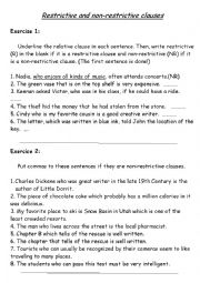 Restrictive and Non-Restrictive Clauses