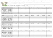 English Worksheet: Schedule Puzzle Activity