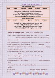 English Worksheet: a few,few,a little,little