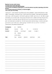 English Worksheet: Rewrite a story using linkers (for adults)