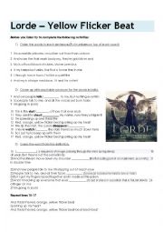 English Worksheet: Yellow Flicker Beat