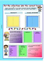 English Worksheet: adjective personality vs. physical appearence