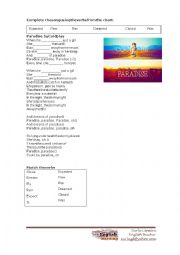 English Worksheet: Paradise - song