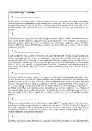 English Worksheet: Reading Comprehension 