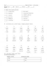 English Worksheet: Verbs ----6th grade