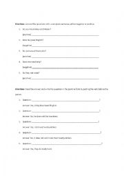 English Worksheet: Present tense inversion questions using 
