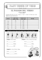 English Worksheet: PAST VERB TO BE