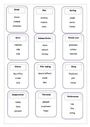 English Worksheet: Cinema Bingo Cards