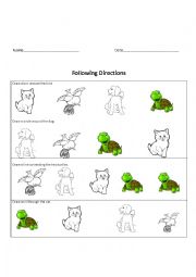 English Worksheet: Following Directions