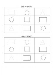 English Worksheet: Shape bingo