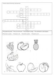 English Worksheet: Fruits