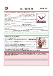 English Worksheet: WILL VS. GOING TO