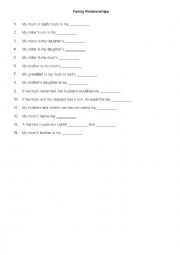 English Worksheet: Family Relationships