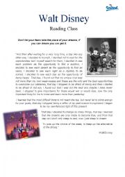 Walt Disney Reading Activity