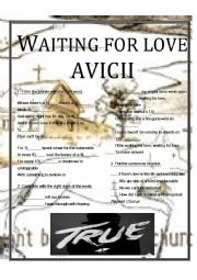 English Worksheet: Waiting for Love by Avicii
