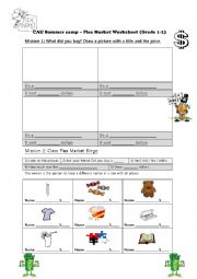 English Worksheet: After the flea market - BINGO