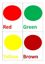 English Worksheet: colours flashcards