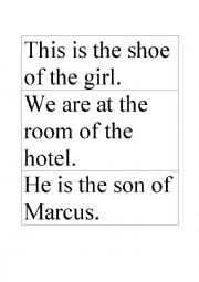 English Worksheet: GENITIVE APOSTROPHE LABELS