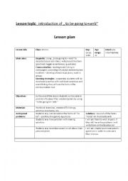 Lesson plan - introduction of the form: 