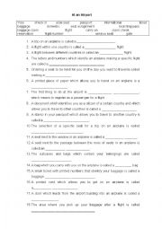 English Worksheet: AT AN AIRPORT