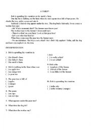 English Worksheet: A thief