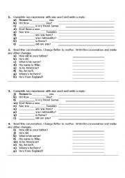 English Worksheet: Personal Information