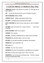 English Worksheet: A Gift for Mama: A Mothers Day Play