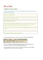 English Worksheet: Do vs. Does questions