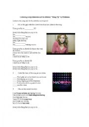 English Worksheet: Listening comprehension and vocabulary practice HANG UP Madonna
