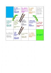 English Worksheet: Past Continuous Snakes and Ladders