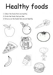 English Worksheet: Healthy food