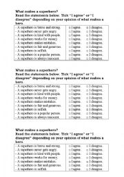 English Worksheet: What makes a superhero