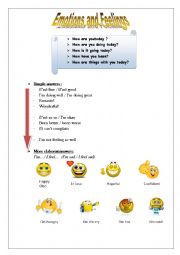 English Worksheet: emotions and feelings