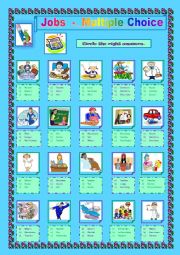 English Worksheet: Jobs  -  Multiple Choice