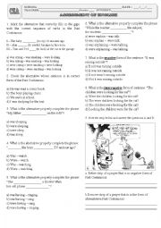 English Worksheet: Assessment