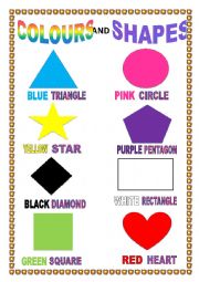 English Worksheet: colours and shapes