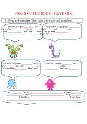 English Worksheet: Parts of the body 